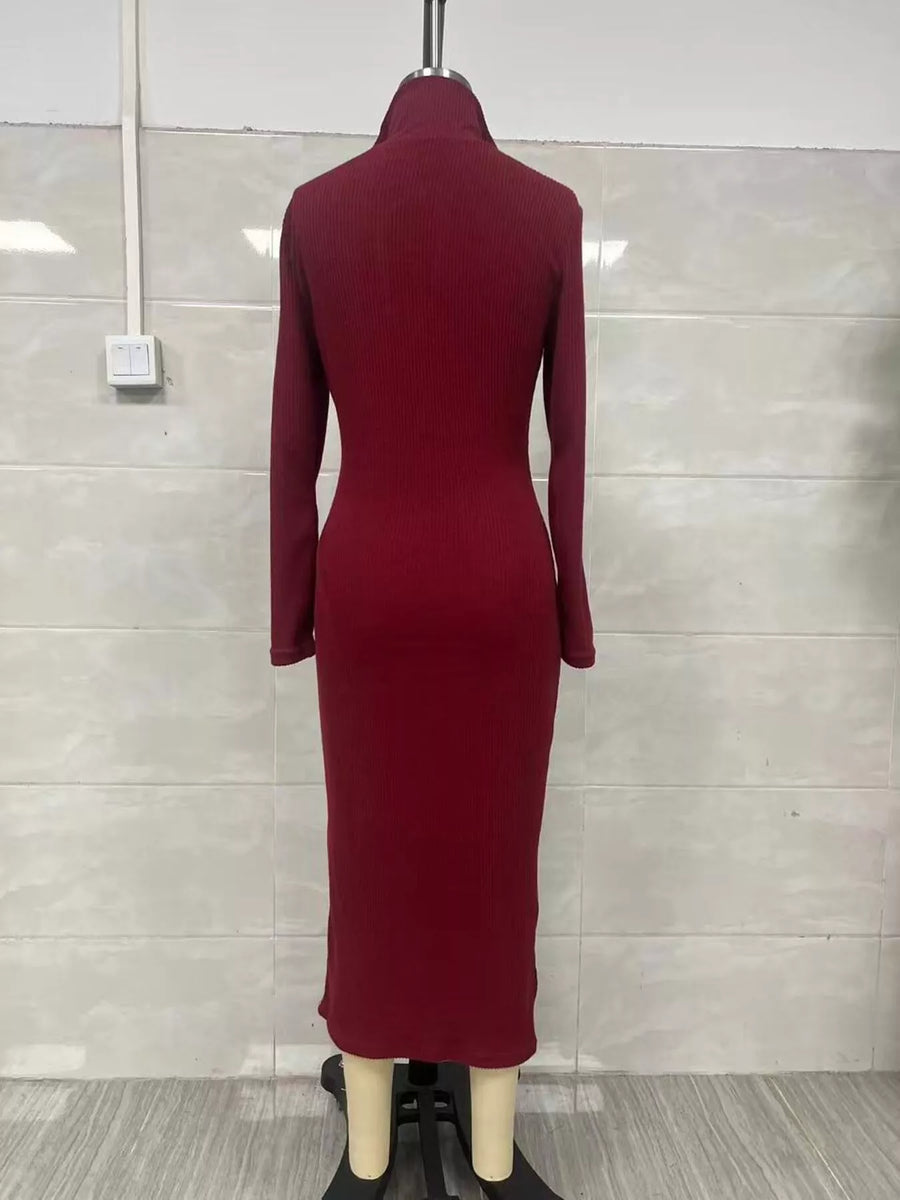 Vestido de punto Elena con escote en V