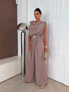 Mara Cowl Neck Wide-Leg Jumpsuit