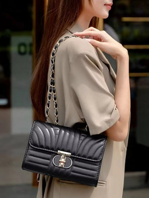 Quilted Lock Shoulder Bag