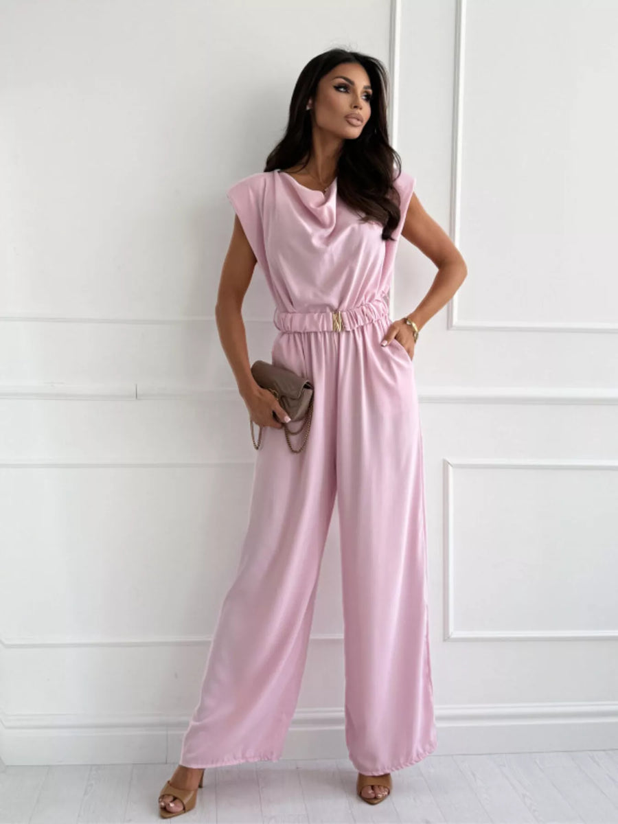 Mara Cowl Neck Wide-Leg Jumpsuit