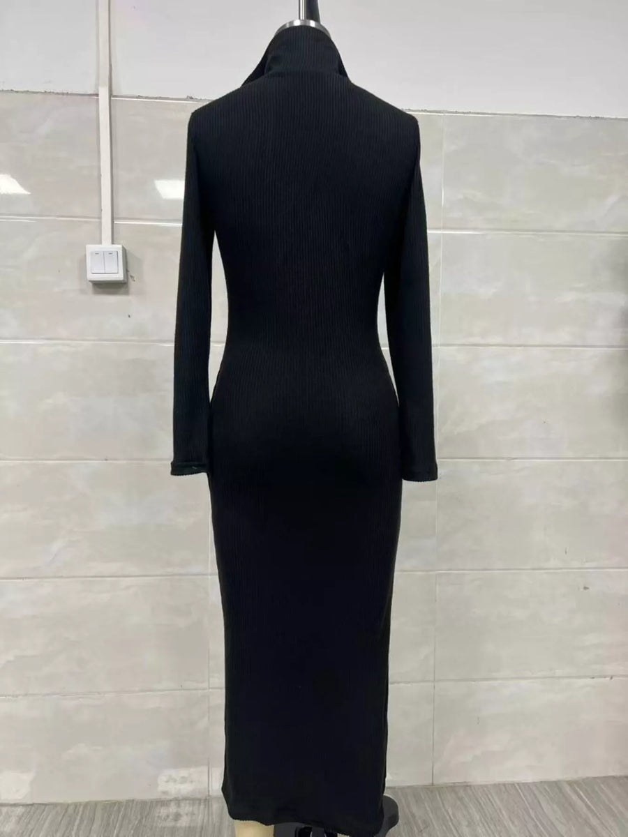 Vestido de punto Elena con escote en V